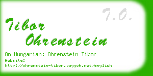 tibor ohrenstein business card